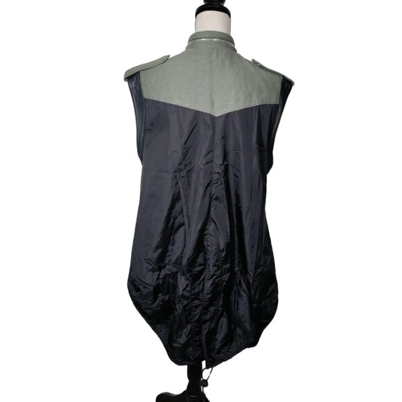 Alexander Wang Green Vest With Lamb Leather Trim Hi low Woman's Size 2 (small) - Picture 2 of 12